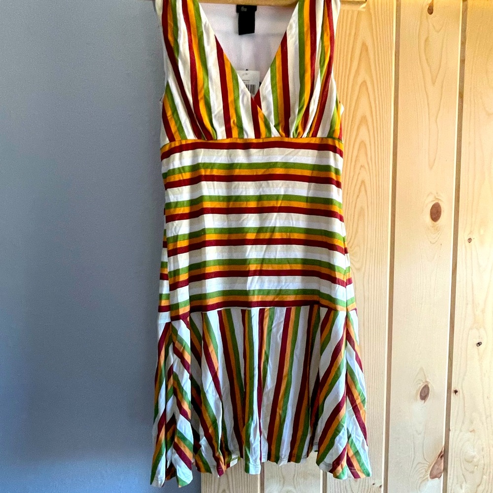 NWT Beautiful, vintage Multi-stripe drop waisted dress!🎇🎆